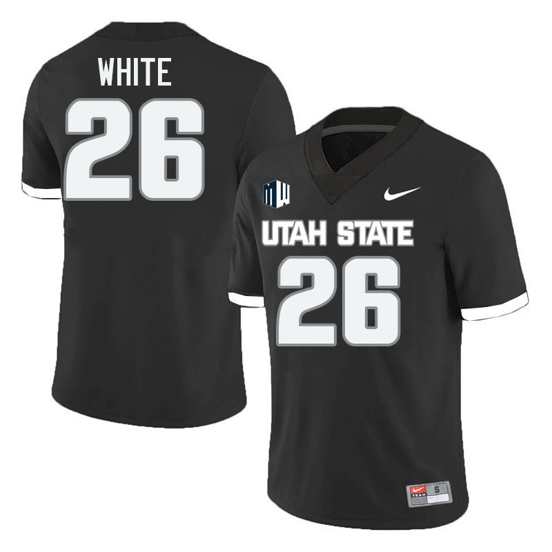 Utah State Aggies #26 Kyrese White College Football Jerseys Stitched-Black